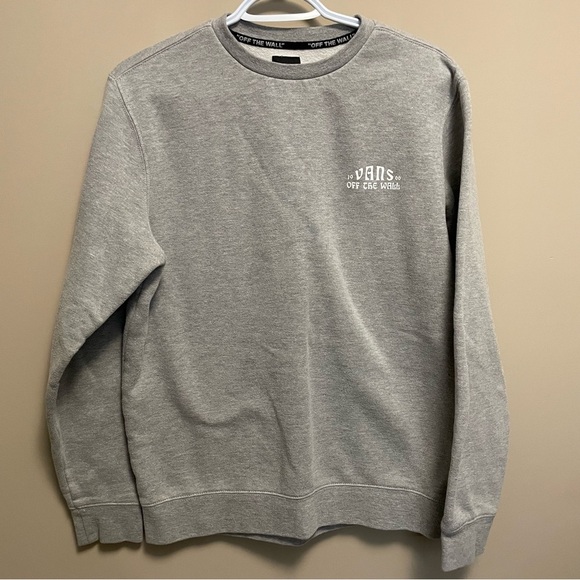 Vans Off The Wall Gray Crewneck Sweatshirt Men’s Small - Picture 2 of 9